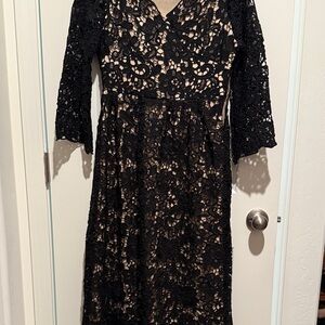 Skirt Society-Black Lace Long Sleeve Dress